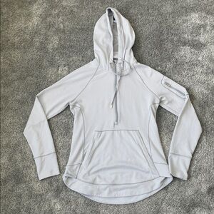 EC Athleta Lightweight Long Sleeve 1/4 Zip Hoody - Grey / White - Size Small